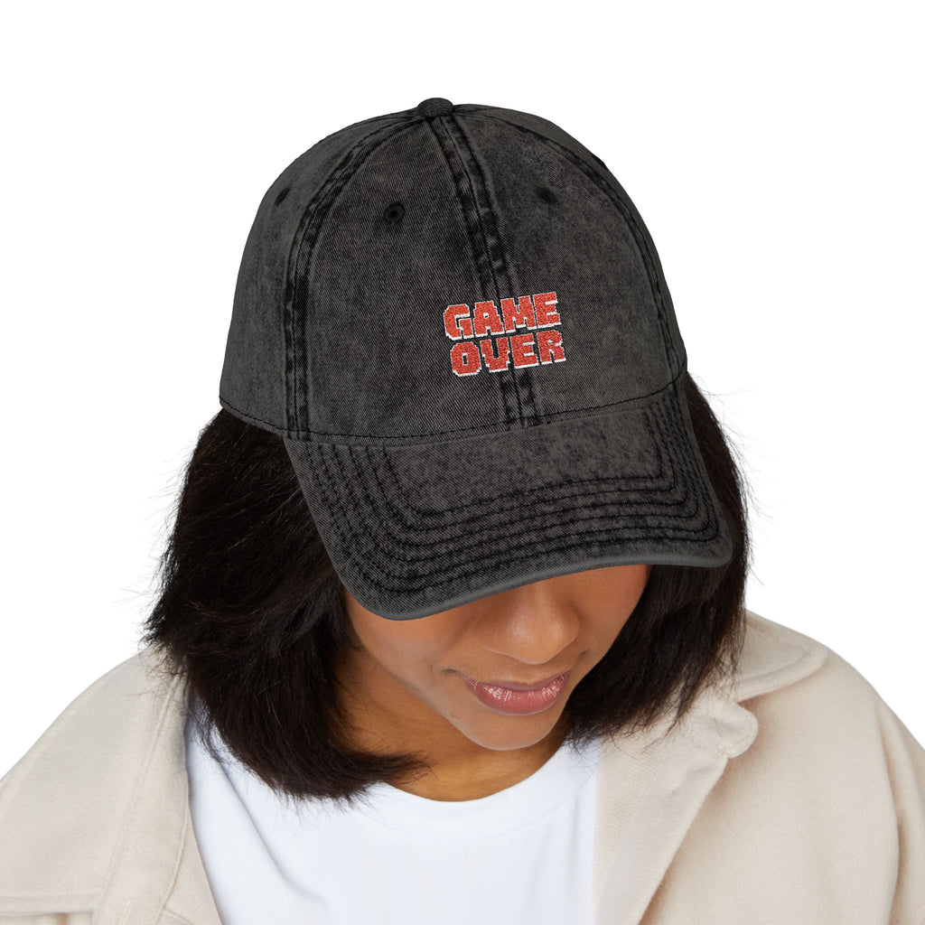 Vintage 'Game Over' Embroidered Cap