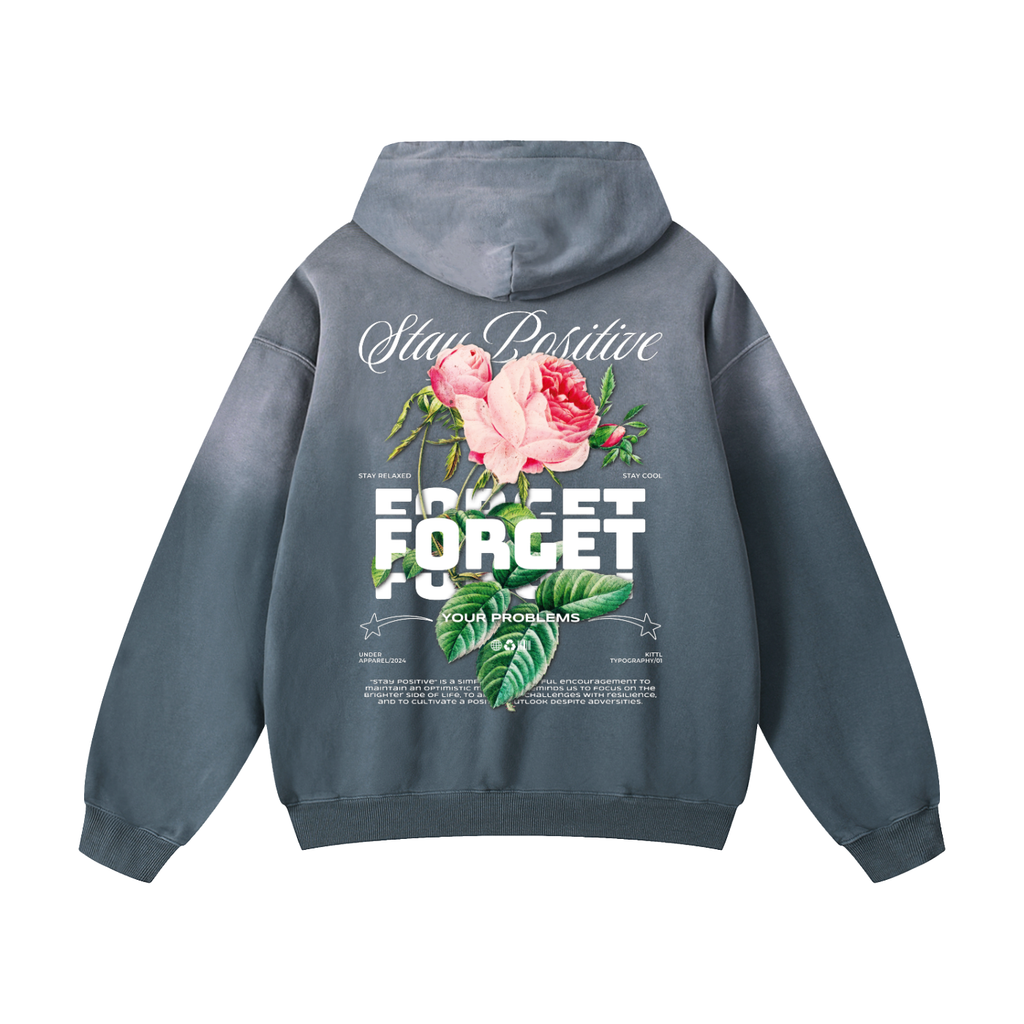 Stay Positive Sunfade Oversized Hoodie