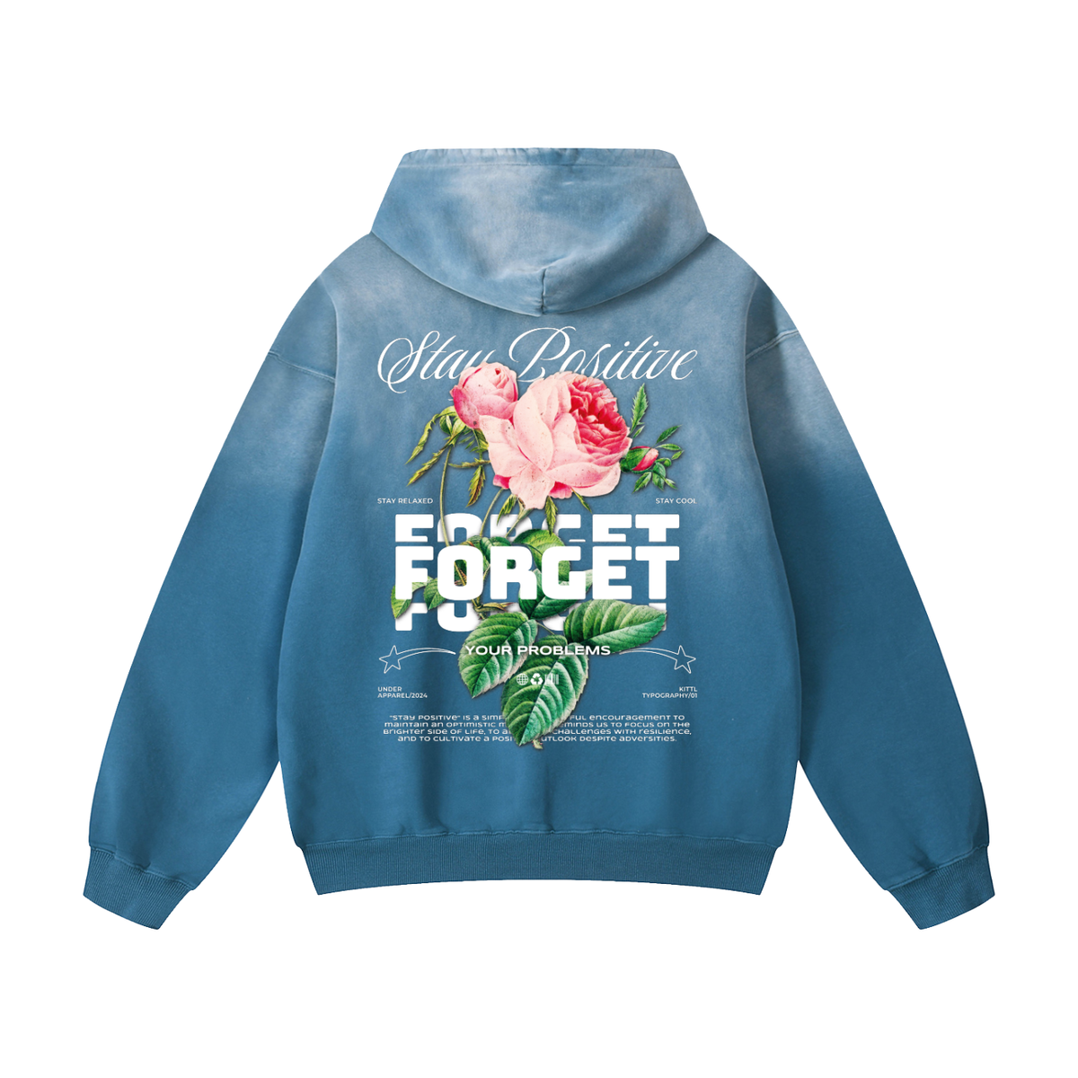 Stay Positive Sunfade Oversized Hoodie