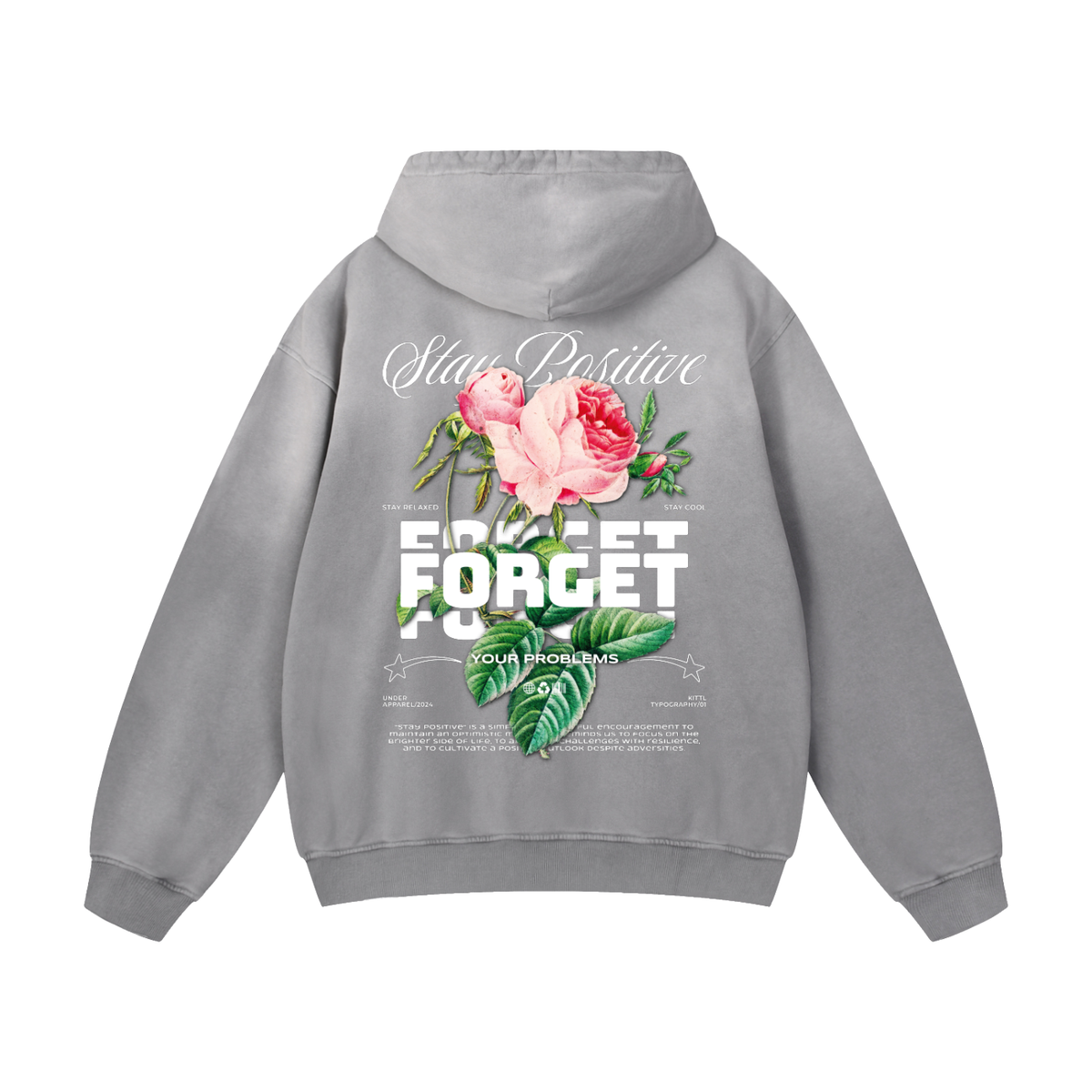 Stay Positive Sunfade Oversized Hoodie