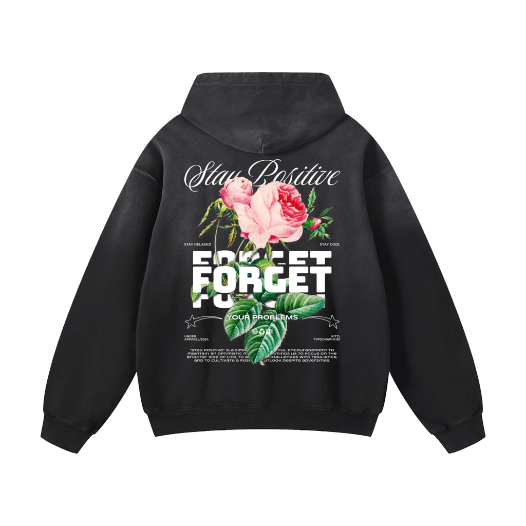 Stay Positive Sunfade Oversized Hoodie