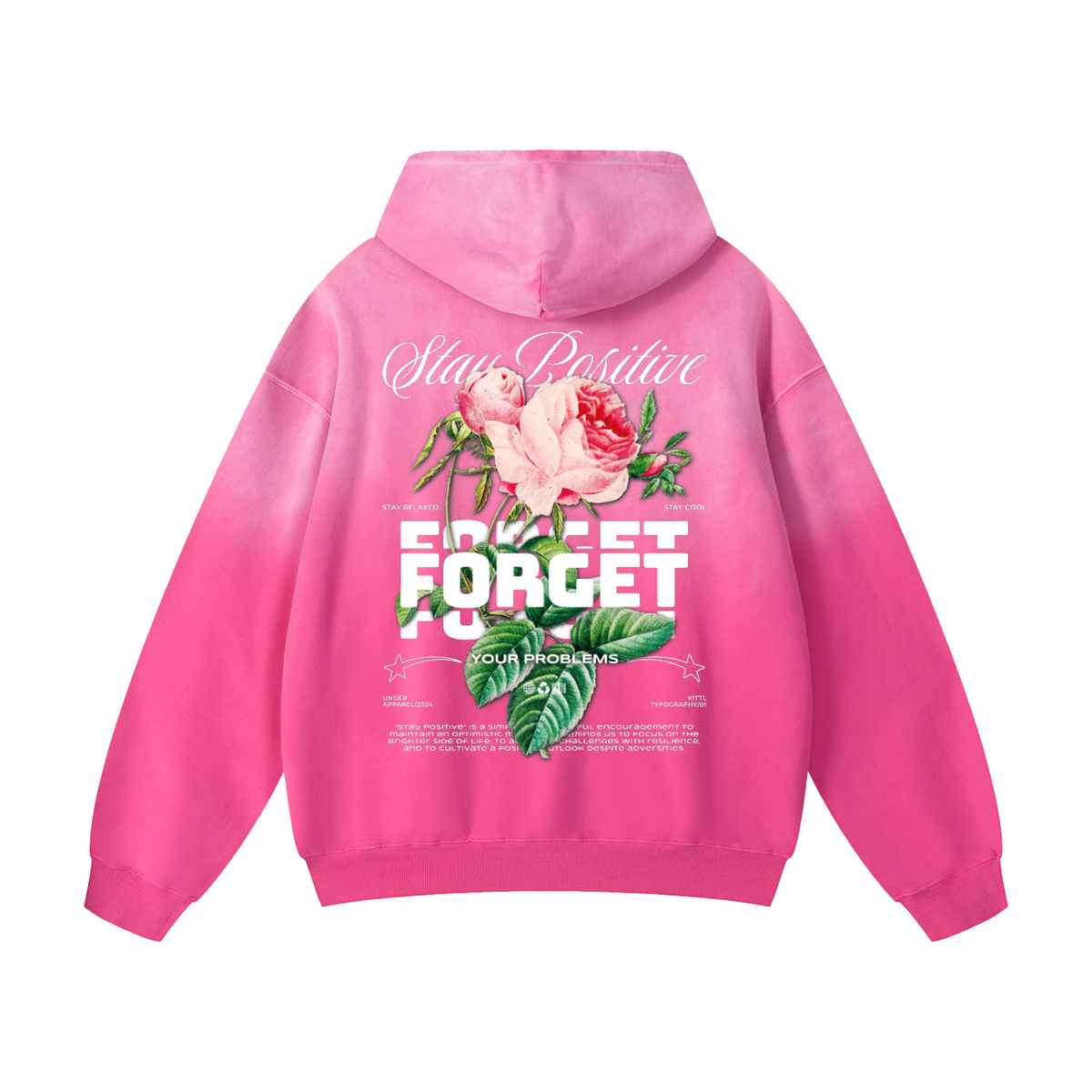 Stay Positive Sunfade Oversized Hoodie